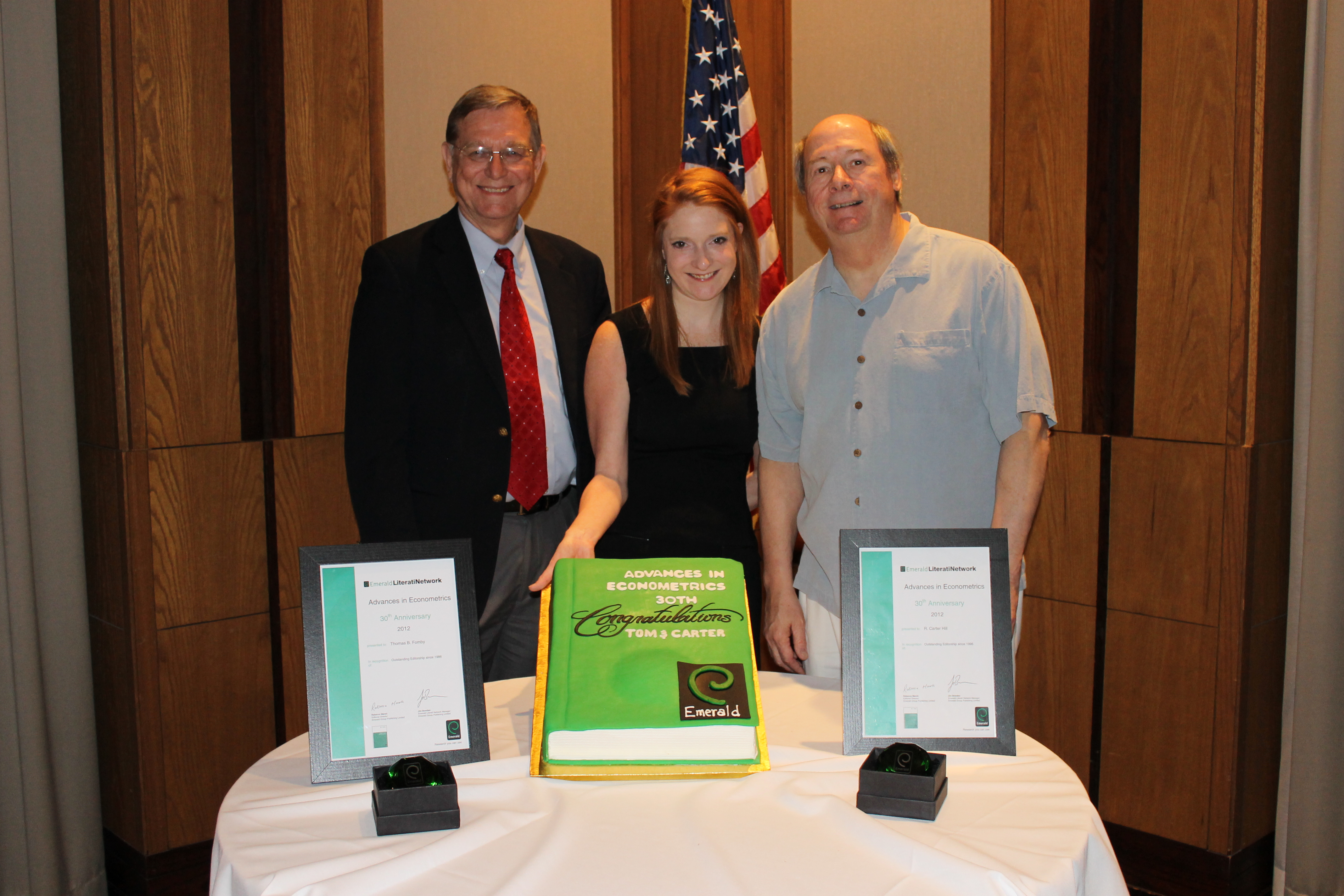 Carter and Tom with Emma Whitfield our editor